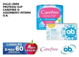 Esselunga Sulle linee proteggi slip CAREFREE O O.B. offerta
