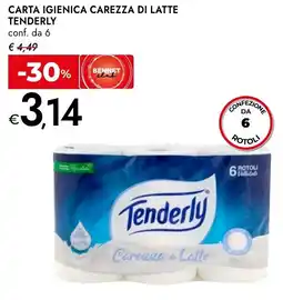 Bennet Carta igienica carezza di latte TENDERLY offerta