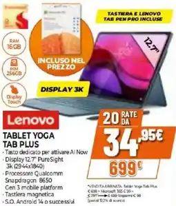 Expert Lenovo tablet yoga tab plus offerta