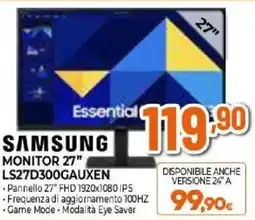Expert SAMSUNG MONITOR 27" LS27D300GAUXEN offerta