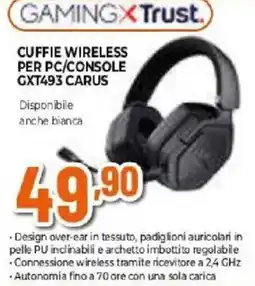 Expert GAMINGX Trust. CUFFIE WIRELESS PER PC/CONSOLE GXT493 CARUS offerta