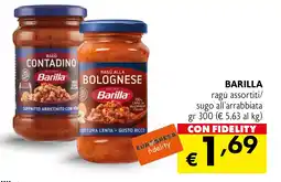 Eurospesa BARILLA ragù assortiti/ sugo all'arrabbiata offerta