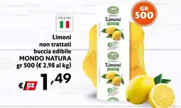 Eurospesa Limoni non trattati buccia edibile MONDO NATURA offerta
