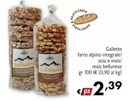 Eurospesa Gallette farro alpino integrale/ soia e mais/ mais bellunese offerta