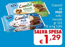 Eurospesa Ciaoroll MIDÌ milk/ noccola offerta