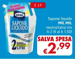 Eurospesa Sapone liquido MIL MIL neutro/talco iris offerta