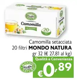 Eurospesa Camomilla setacciata 20 filtri MONDO NATURA offerta