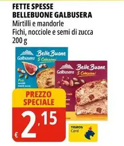 Tigros Fette spesse bellebuone galbusera mirtilli e mandorle fichi, nocciole e semi di zucca offerta