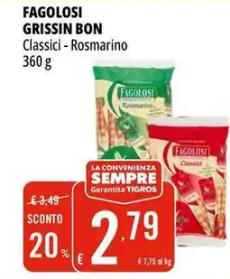 Tigros Fagolosi grissin bon classici, rosmarino offerta