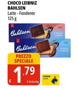 Tigros Choco leibniz bahlsen latte, fondente offerta