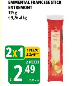 Tigros Emmental francese stick ENTREMONT offerta