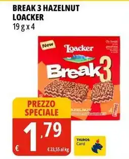 Tigros Break 3 hazelnut LOACKER offerta