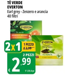 Tigros Tè verde everton earl grey, zenzero e arancia offerta