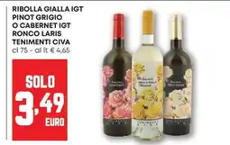 Pam Ribolla gialla igt pinot grigio o cabernet igt ronco laris tenimenti civa offerta