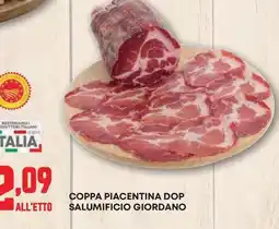 Pam Coppa piacentina dop salumificio giordano offerta