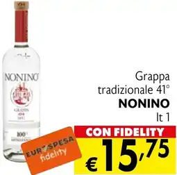 Eurospesa Grappa tradizionale 41° NONINO offerta