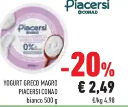 Conad Superstore Yogurt greco magro piacersi conad bianco offerta