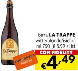 Eurospesa Birra LA TRAPPE witte/blonde/isid'or offerta