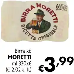 Eurospesa Birra x6 MORETTI offerta