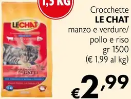 Eurospesa Crocchette LE CHAT manzo e verdure/ pollo e riso offerta