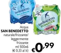Eurospesa Acqua SAN BENEDETTO naturale/frizzante/ leggermente frizzante offerta