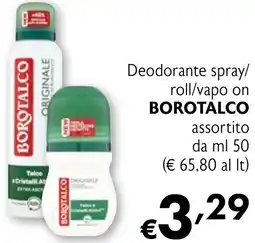 Eurospesa Deodorante spray/ roll/vapo on BOROTALCO offerta