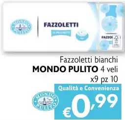 Eurospesa Fazzoletti bianchi MONDO PULITO 4 veli offerta