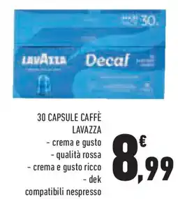 Conad Superstore 30 capsule caffè lavazza crema e gusto offerta