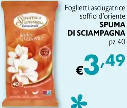 Eurospesa Foglietti asciugatrice soffio d'oriente SPUMA DI SCIAMPAGNA offerta