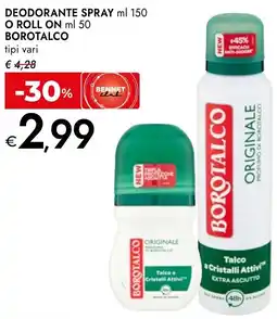 Bennet Deodorante spray o roll on BOROTALCO offerta