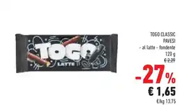 Conad Superstore Togo classic pavesi al latte, fondente offerta