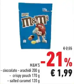 Conad Superstore M&M'S cioccolato, arachidi, crispy pouch offerta