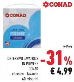 Conad Superstore Detersivo lavatrice in polvere conad classico, lavanda offerta