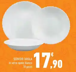 Conad Superstore Servizio tavola in vetro opale bianco offerta