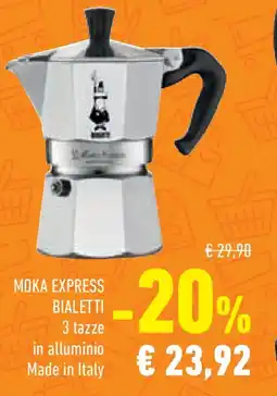 Conad Superstore Moka express bialetti 3 tazze offerta