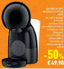 Conad Superstore Macchina da caffè dolcegusto xs kp1a3b krups offerta