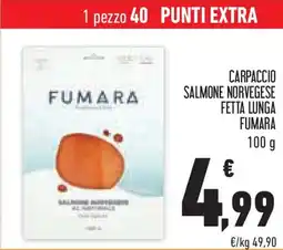 Conad Superstore Carpaccio salmone norvegese fetta lunga FUMARA offerta