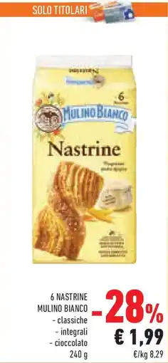 Conad Superstore 6 nastrine mulino bianco classiche, integrali, cioccolato offerta