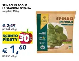 Esselunga Spinaci in foglie LE STAGIONI D'ITALIA offerta