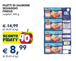 Esselunga Filetti di salmone selvaggio FINDUS offerta