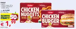 Esselunga FINDUS surgelati, chicken burger - nuggets o bastoncini di pollo offerta