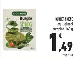 Conad BURGER KIOENE agli spinaci surgelati offerta