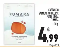 Conad Carpaccio salmone norvegese fetta lunga FUMARA offerta