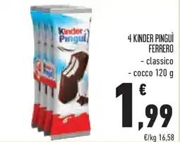 Conad 4 kinder pinguì FERRERO offerta