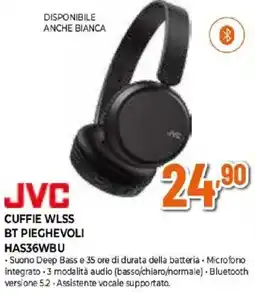 Expert JVC CUFFIE WLSS BT PIEGHEVOLI HAS36WBU offerta