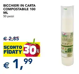 Esselunga Bicchieri in carta compostabile offerta