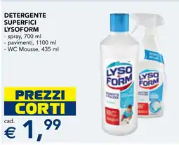 Esselunga Detergente superfici LYSOFORM spray pavimenti WC Mouse offerta