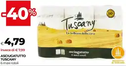 Unicoop Asciugatutto TUSCANY 6 maxi rotoli offerta