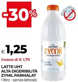 Unicoop Latte uht alta digeribilità zymil PARMALAT offerta