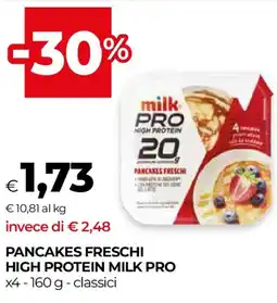 Unicoop Pancakes freschi high protein MILK PRO X4 classici offerta